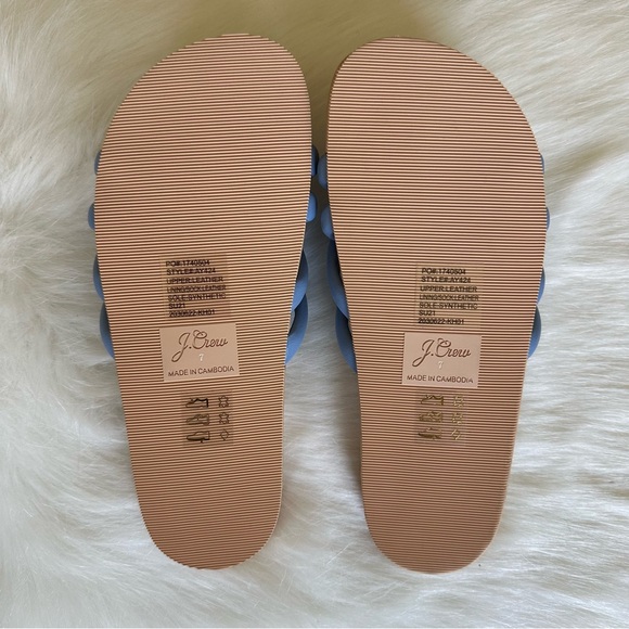 J. Crew Pacific Blue Strap Sandals Slide Style - Picture 3 of 4